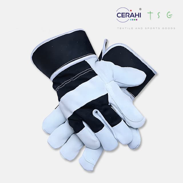 Unisex Multipurpose Safety Cowhide Double Leather Gloves Palm Protection Cut Proof Working Gloves